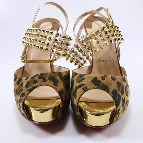 120mm Levitagirl Leopard Print spike PVC Suede Platform Sandals C380 - Picture 6 of 11